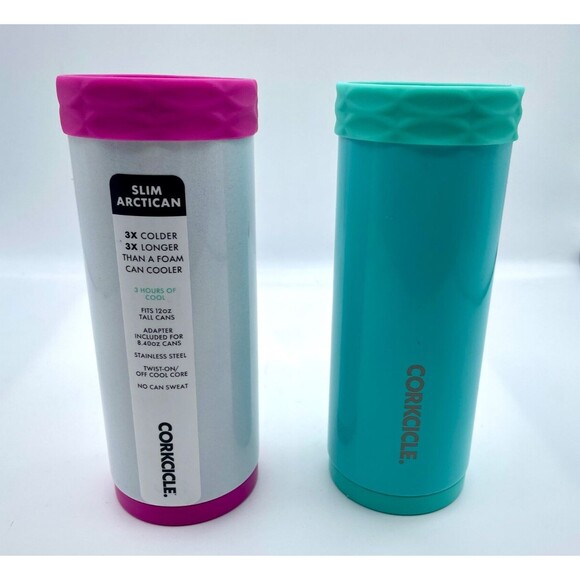Corkcicle Slim Arctican Fits 12 oz Small Cans Unicorn Magic OR Turquoise - Picture 1 of 12